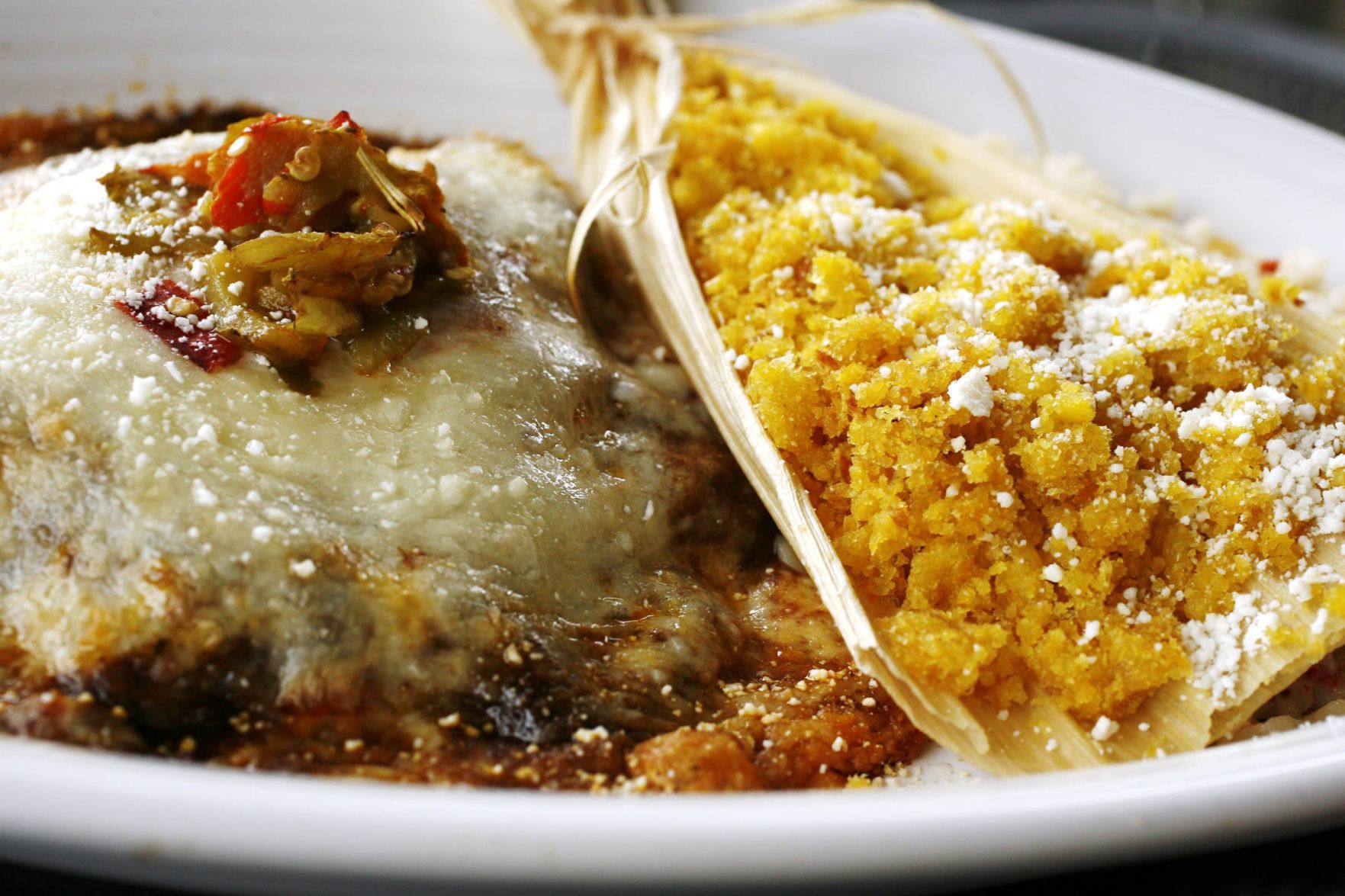 Cafe Ole Stacked Blue Corn Enchiladas